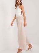 Pantaloni- A gamba ampia con cintura bianca