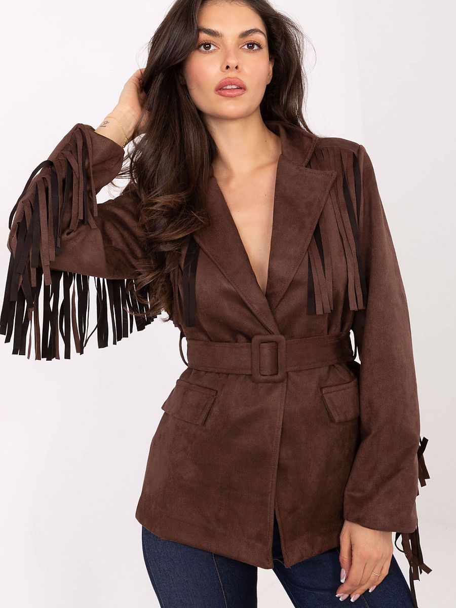 Blazer- Effetto pelle scamosciata 